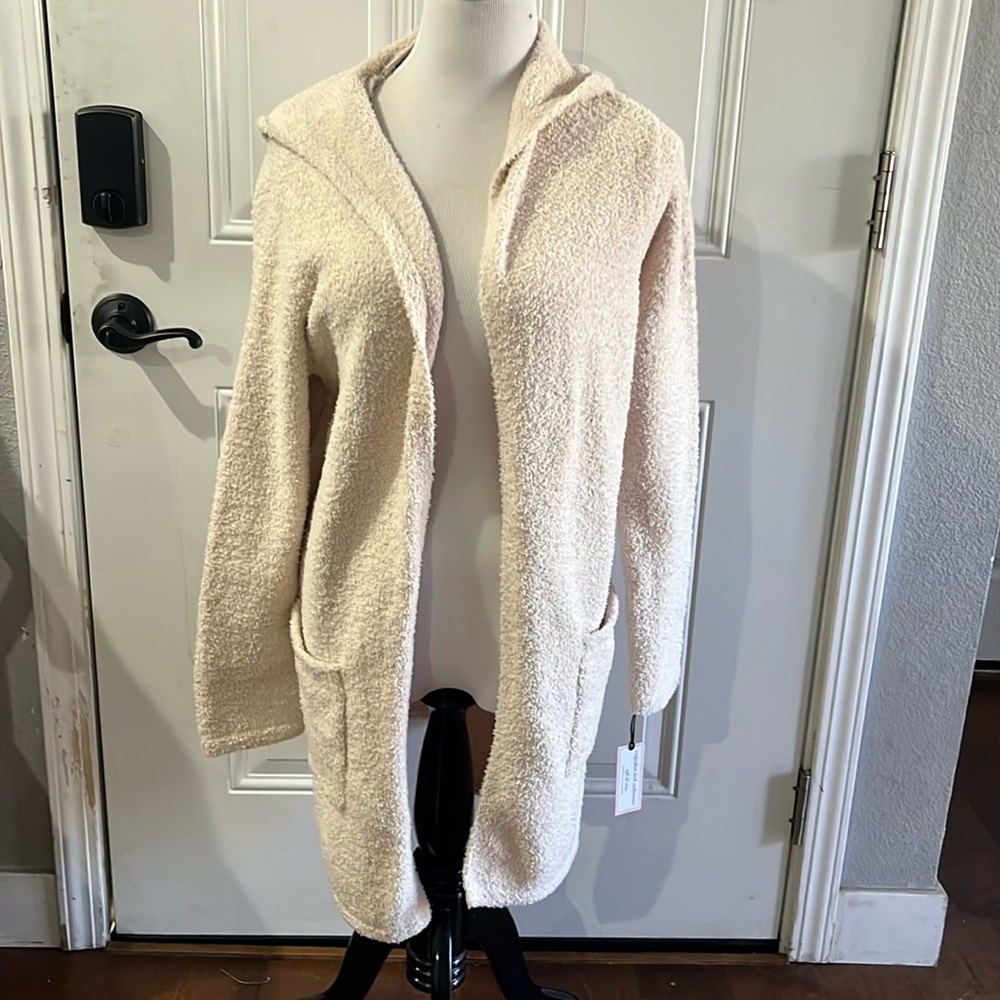 NWT Cupcakes & Cashmere Fuzzy Long Hooded Cardigan